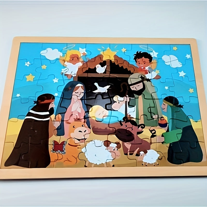 Nativity Of Jesus Jigsaw Puzzle, Christian Activity claimedbygoddesigns