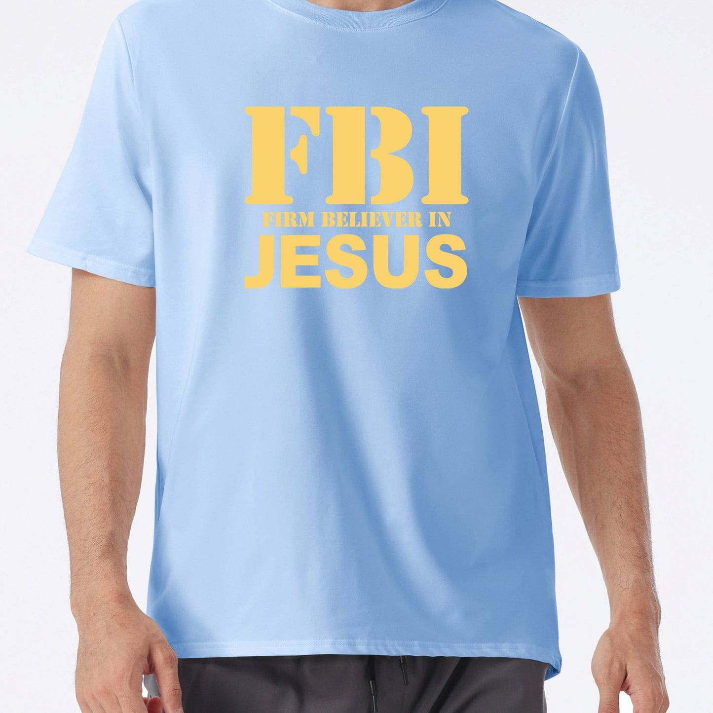 FBI: Firm Believer In Jesus  Men's Christian T-shirt claimedbygoddesigns