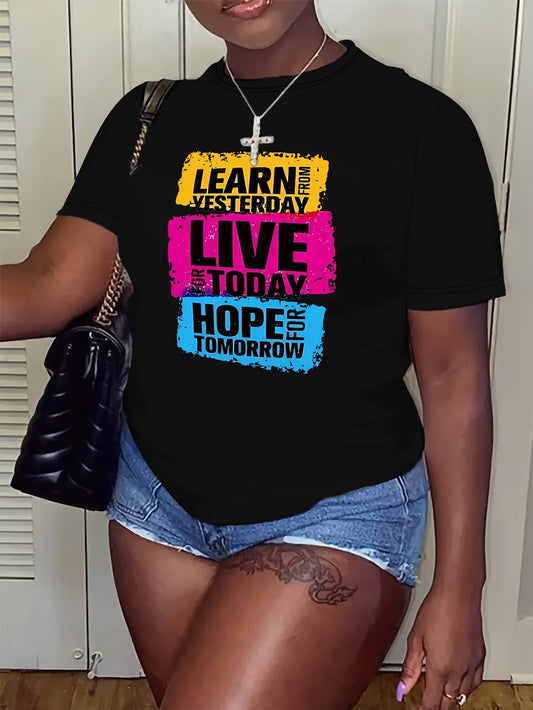 Learn From Yesterday Live For Today Hope For Tomorrow Women's Christian T-shirt claimedbygoddesigns