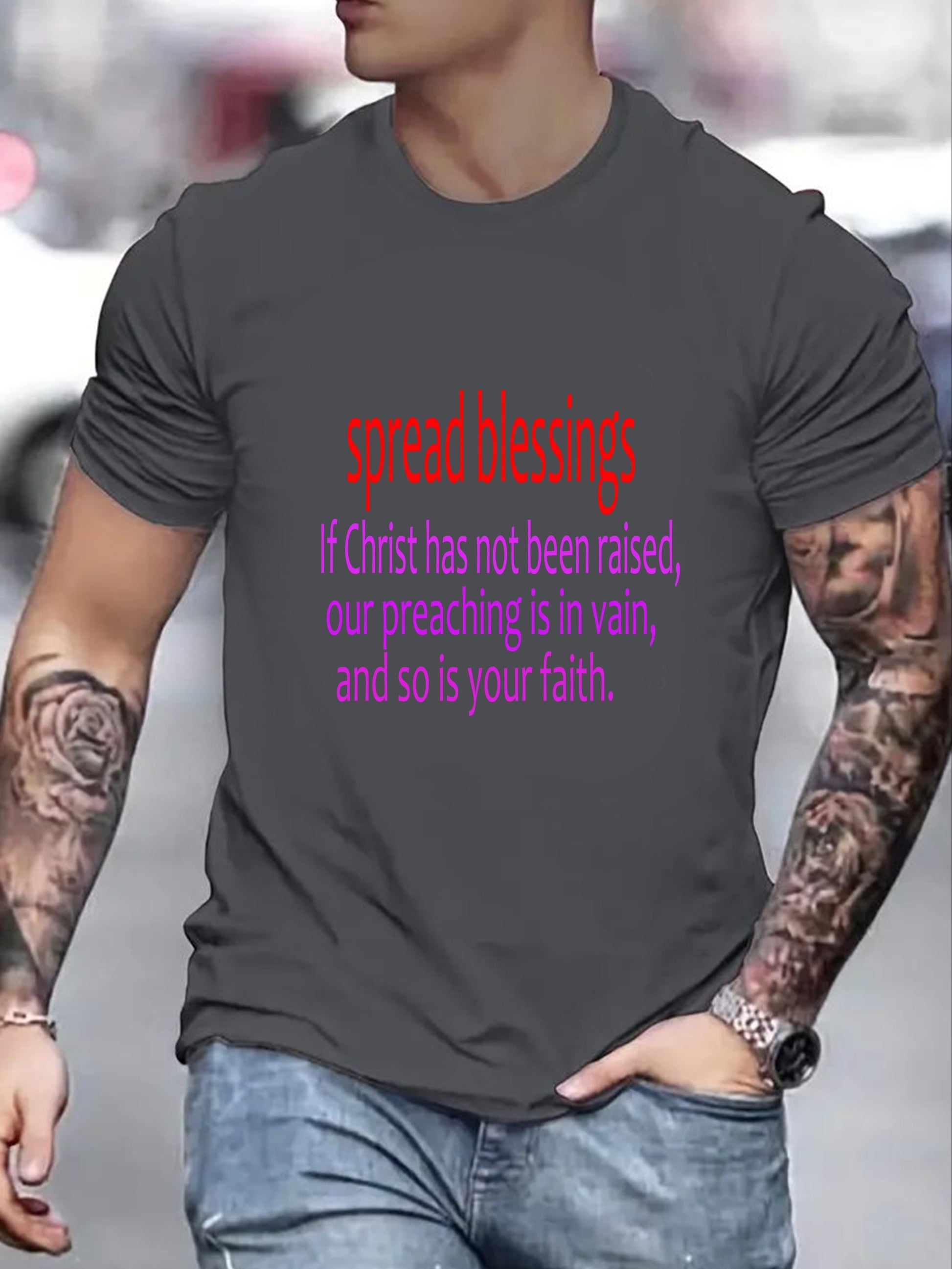 Spread Blessings Men's Christian T-shirt claimedbygoddesigns