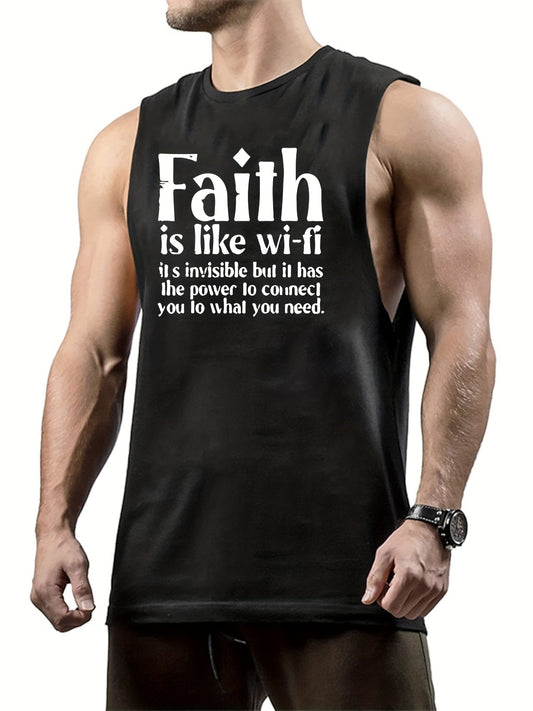 Faith Is Like Wifi Plus Size Men's Christian Tank Top claimedbygoddesigns