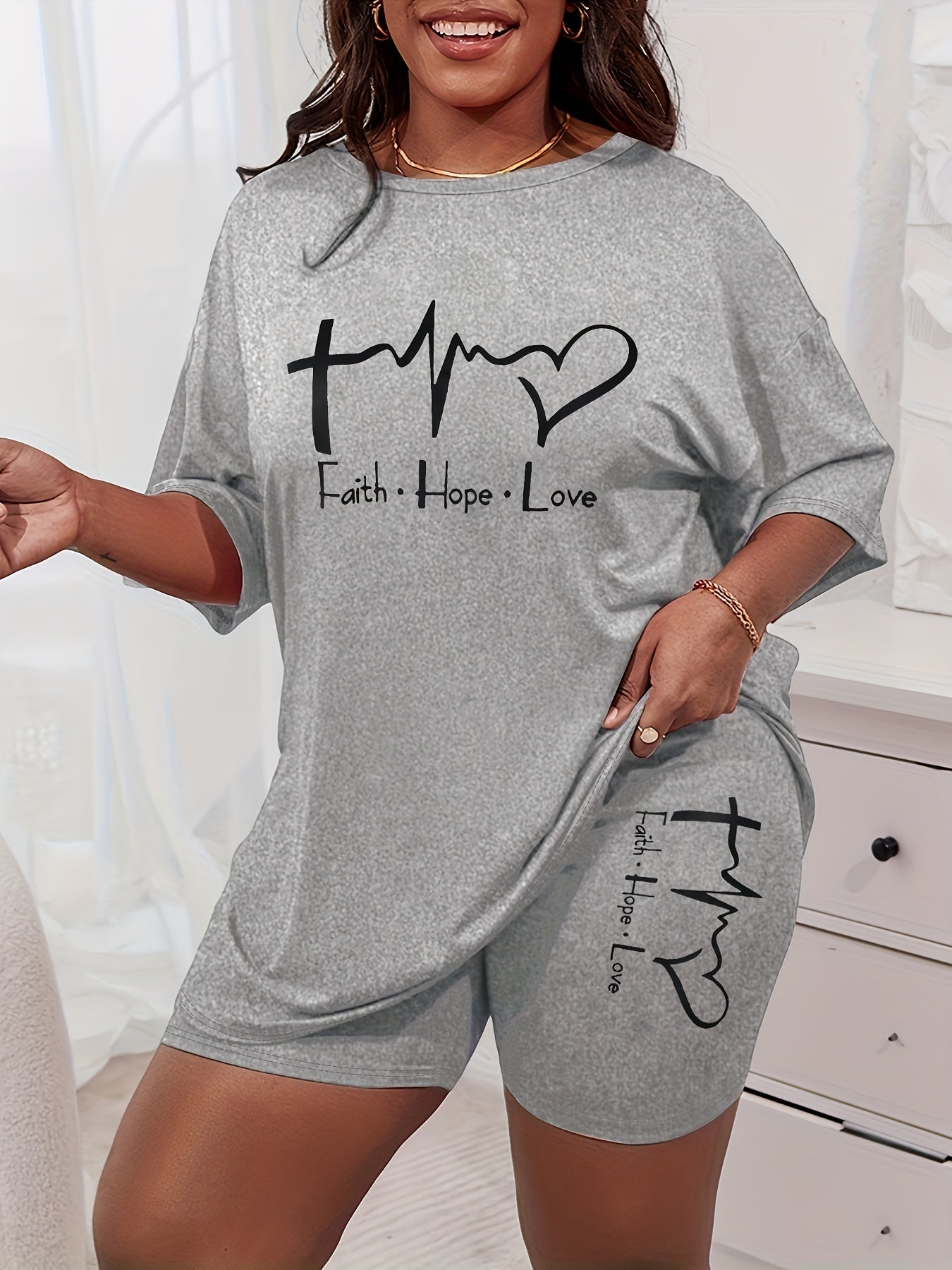 Faith Hope Love Plus Size Women's Christian Pajamas claimedbygoddesigns