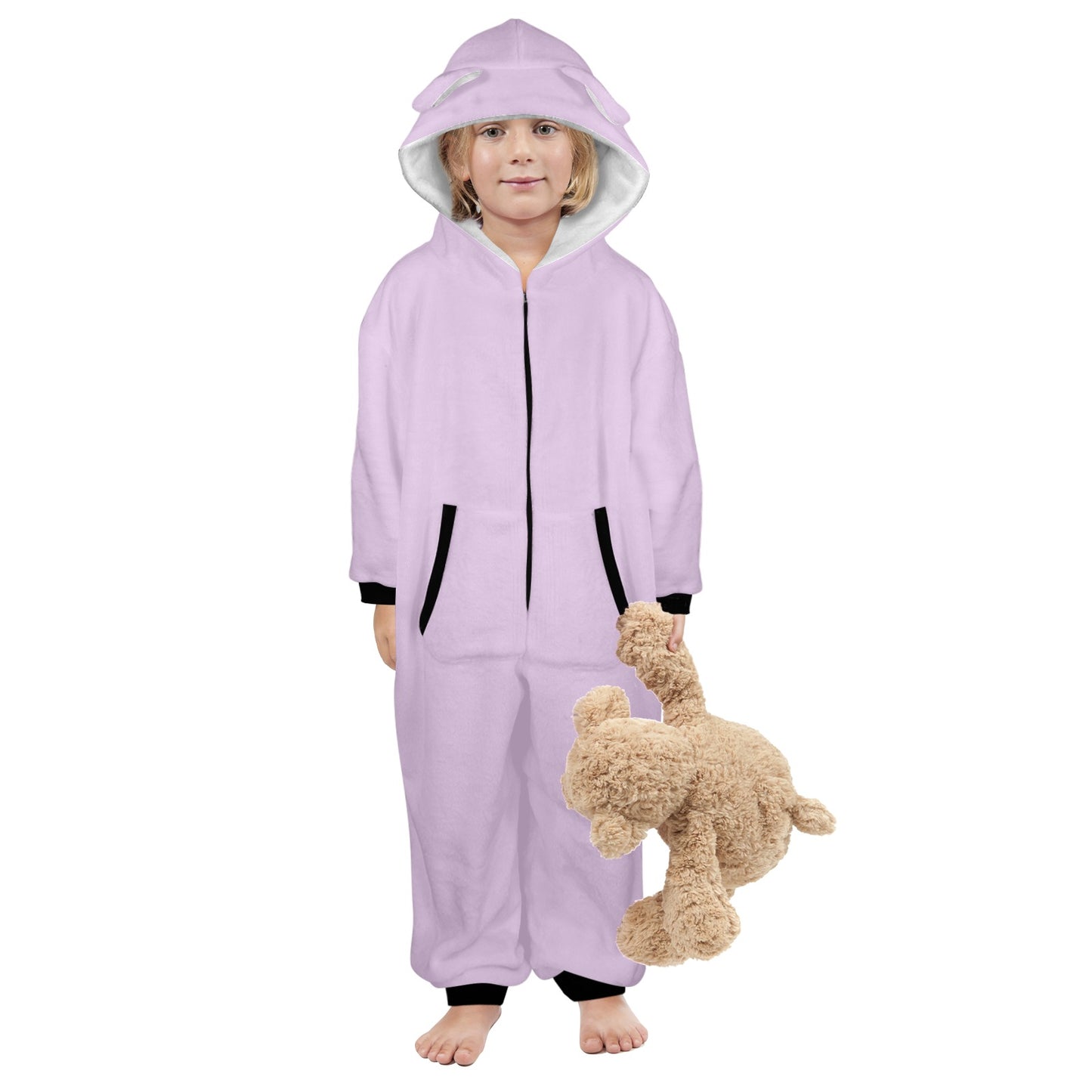 Relax He Is In Control One-Piece Zip up Hooded Pajamas for Little Kids (Toddler)