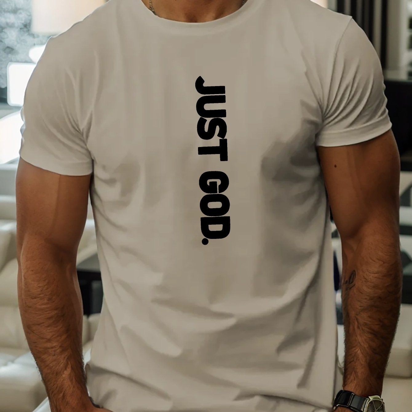 JUST GOD Men's Christian T-Shirt claimedbygoddesigns