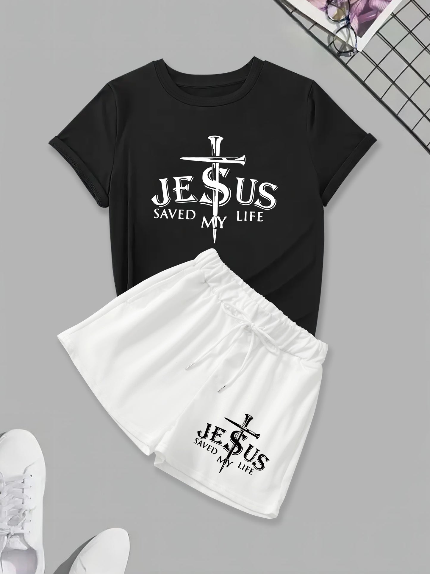 Jesus Saved My Life Women's Christian Casual Outfit claimedbygoddesigns