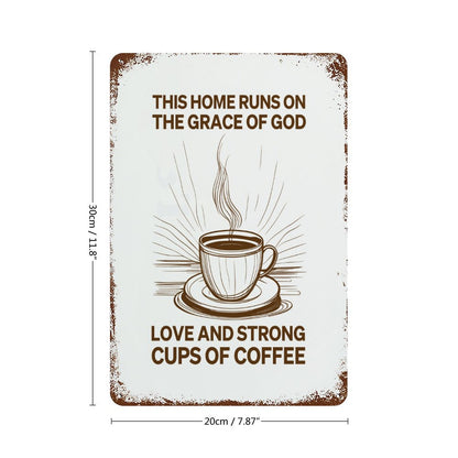 Grace and Coffee Christian Rusted Vintage Metal Wall Art Tin Sign-11.8"x7.9"/ 30x20cm