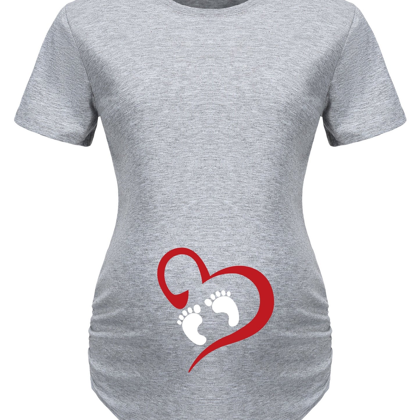 Love (footprints in a heart) Women's Christian Maternity T-shirt claimedbygoddesigns