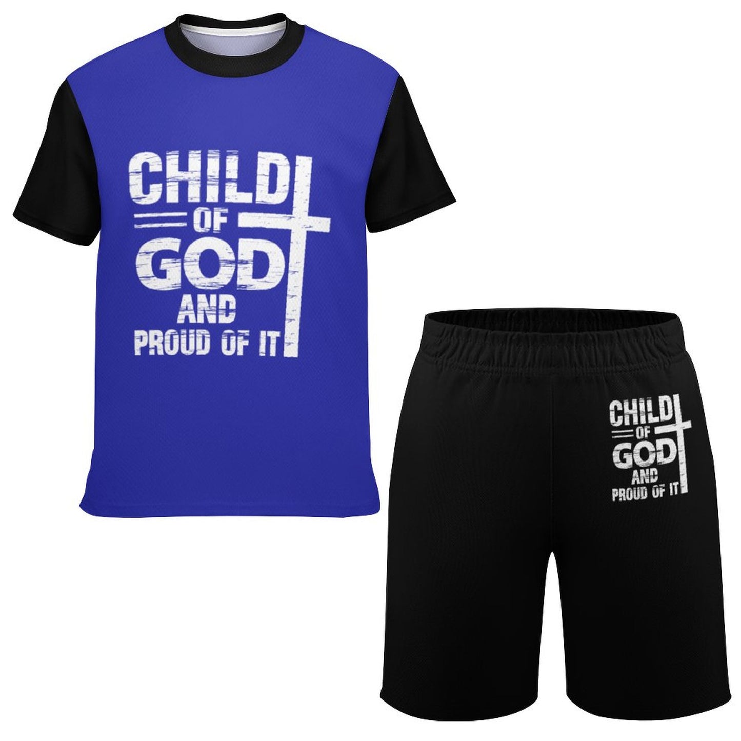 Child Of God And Proud Of It Christian Summer Casual Outfit Shorts Set SALE-Personal Design