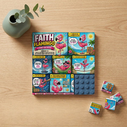 Faith Flamingo – Building Block Puzzle Ornament - ClaimedbyGodDesigns
