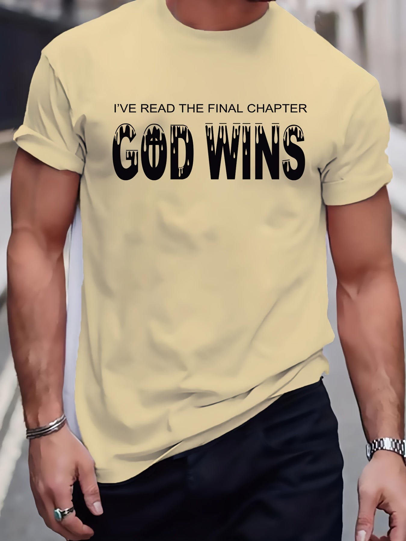 God Wins Men's Christian T-shirt claimedbygoddesigns