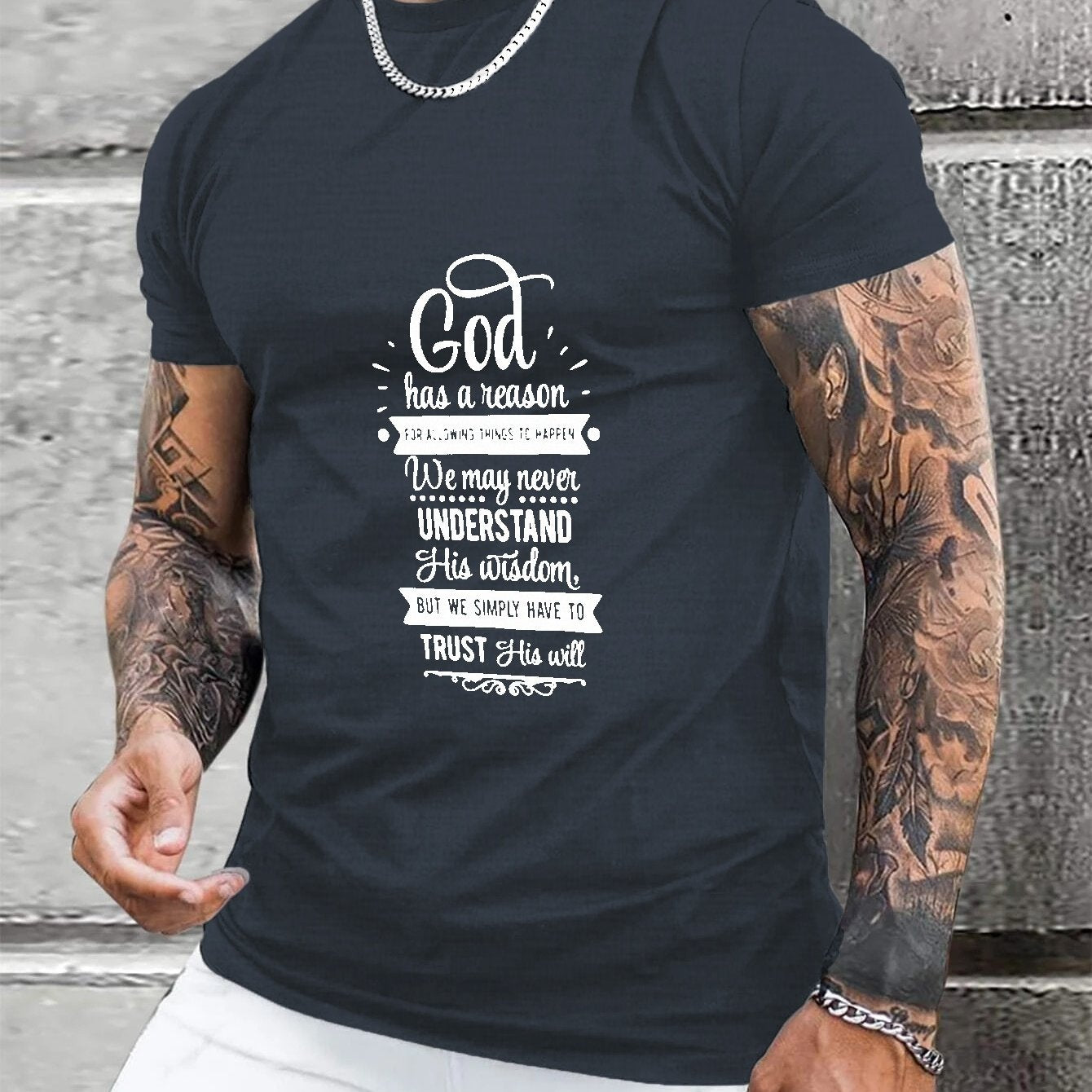 God Has A Reason...Trust His Will Plus Size Men's Christian T-shirt claimedbygoddesigns