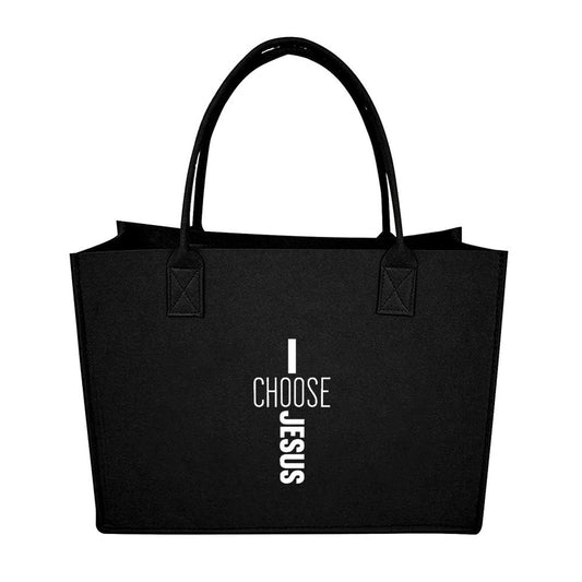 I Choose Him Christian Felt Bag