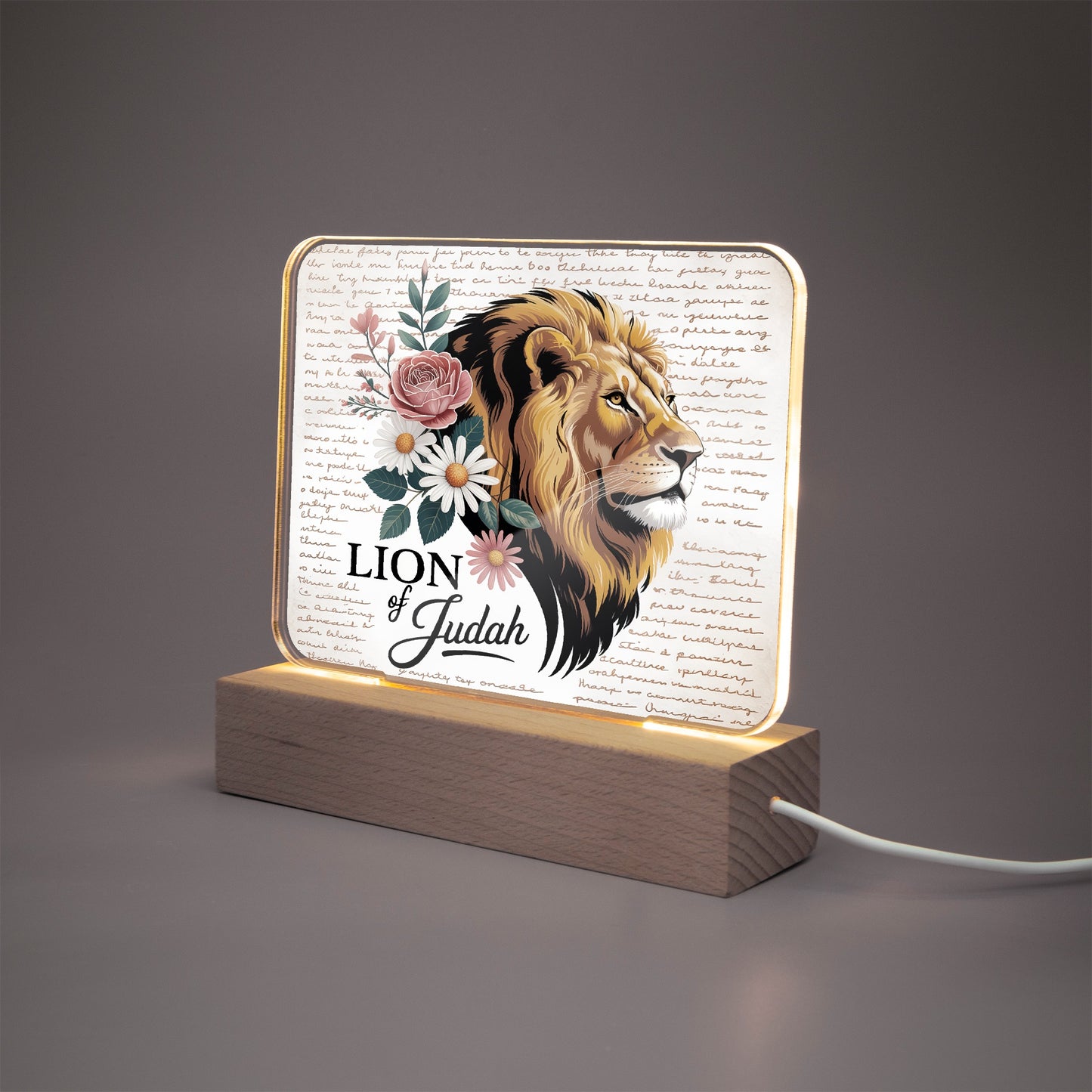 Lion Of Judah Acrylic Plaque with Stand - Rectangle - ClaimedbyGodDesigns