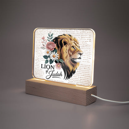 Lion Of Judah Acrylic Plaque with Stand - Rectangle - ClaimedbyGodDesigns
