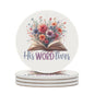 His Word Lives Round Ceramic Coaster - ClaimedbyGodDesigns