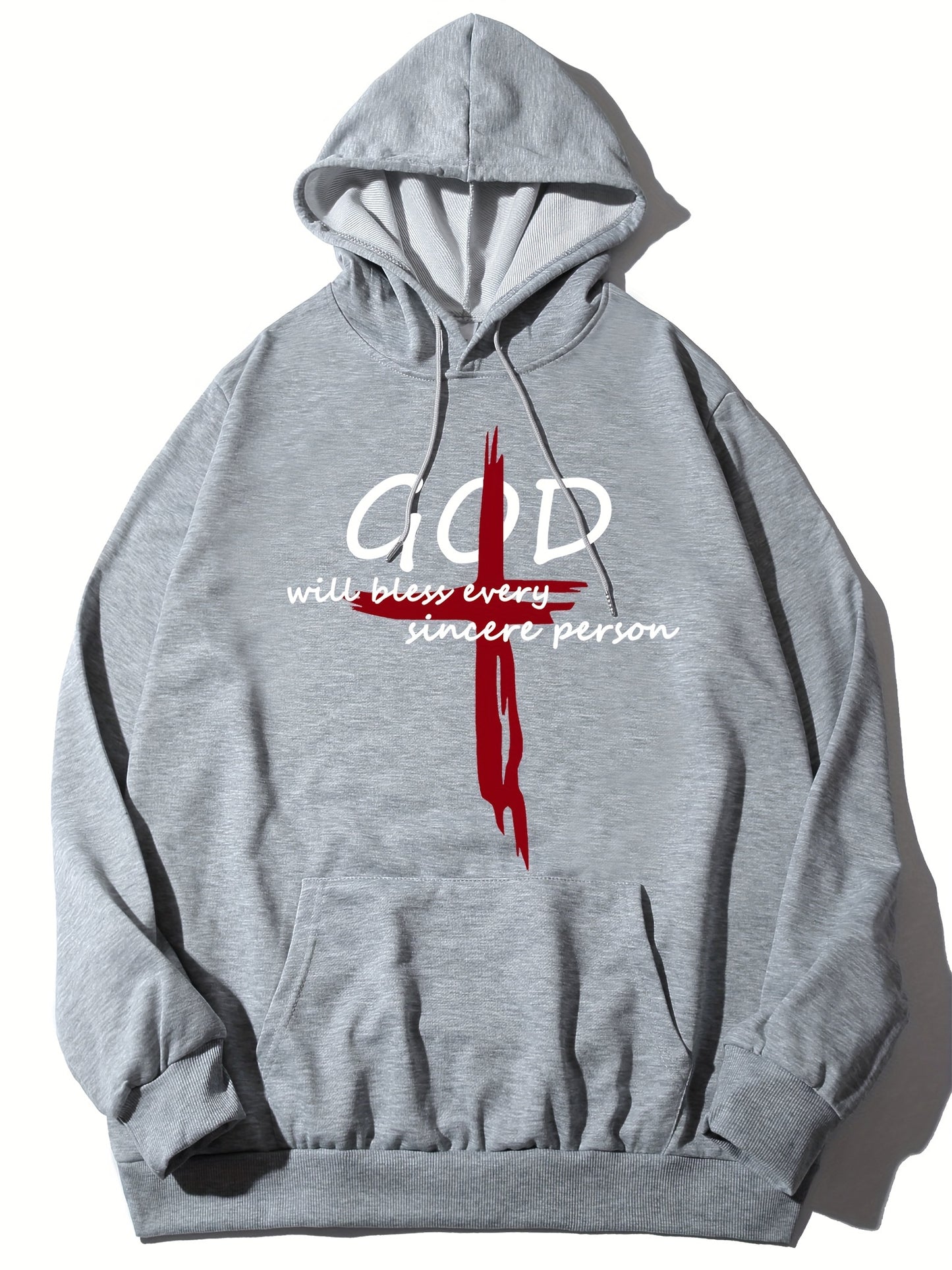 God Will Bless Every Sincere Person Men's Christian Pullover Hooded Sweatshirt claimedbygoddesigns