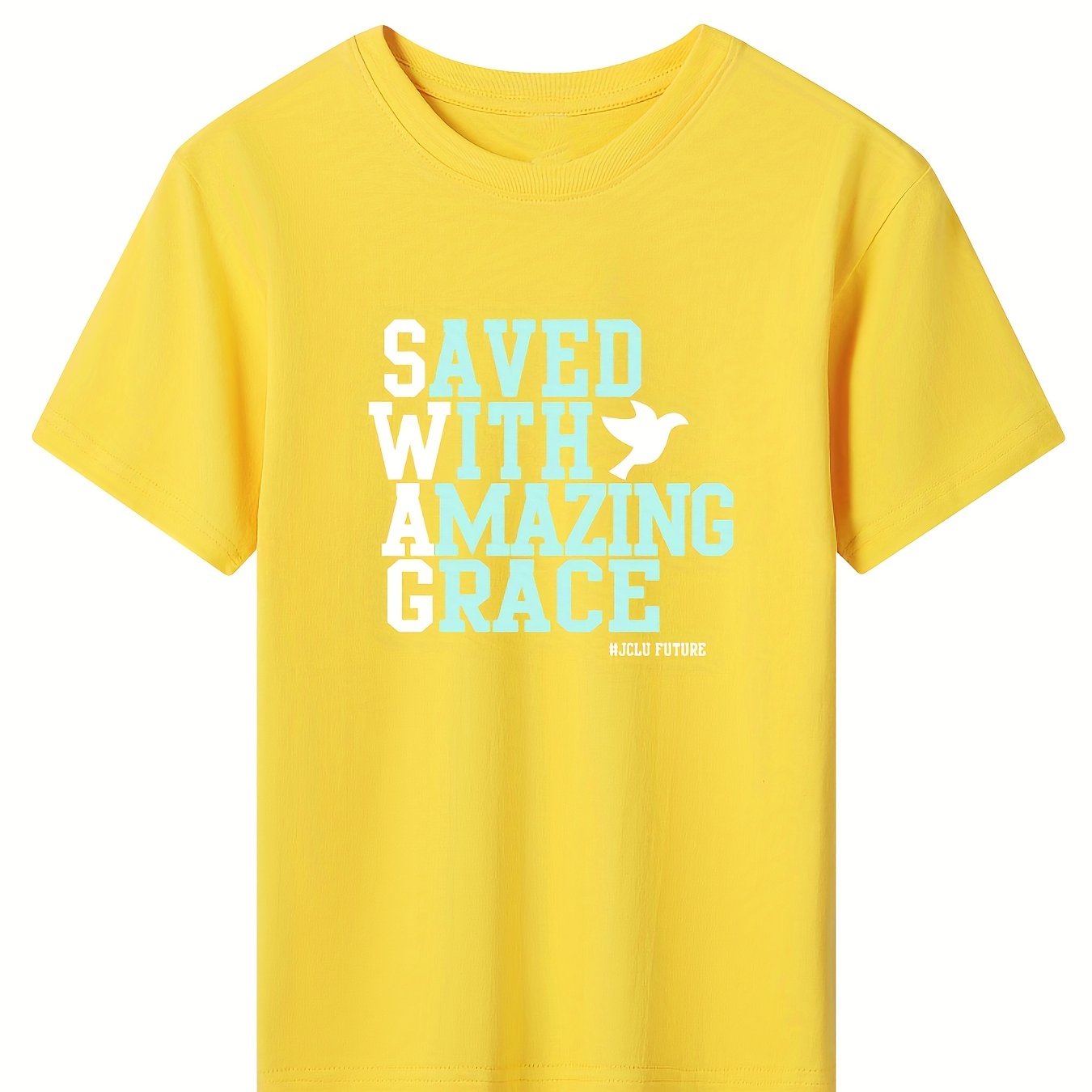 SAVED WITH AMAZING GRACE  Youth Christian T-shirt claimedbygoddesigns