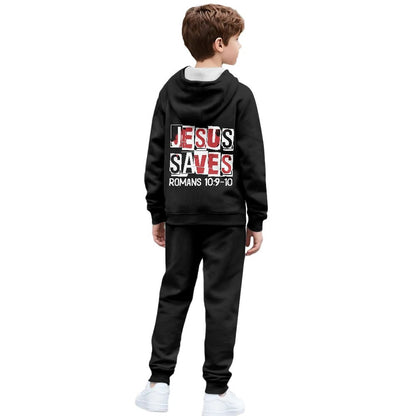 He Saves Youth Christian Zippered Sportswear Outfit - ClaimedbyGodDesigns