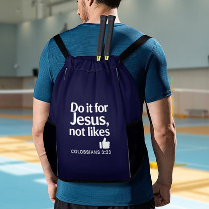 Do It For Him Waffle Cloth Sports Drawstring Bag - ClaimedbyGodDesigns