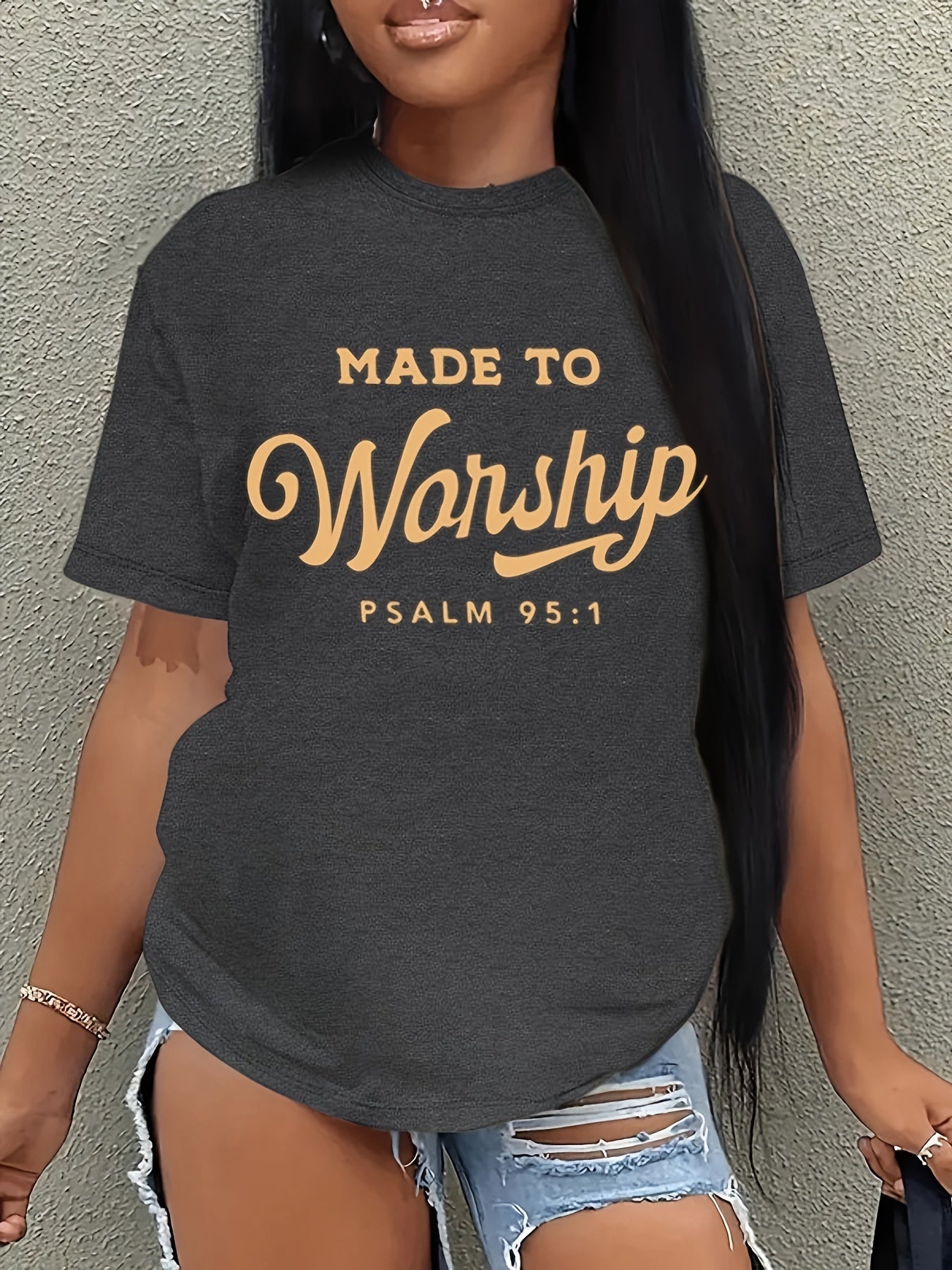Made To Worship Plus Size Women's Christian T-shirt claimedbygoddesigns