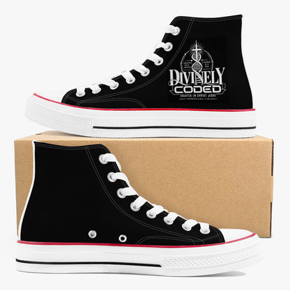Divinely Coded unisex Christian high-top canvas sneakers, view 8