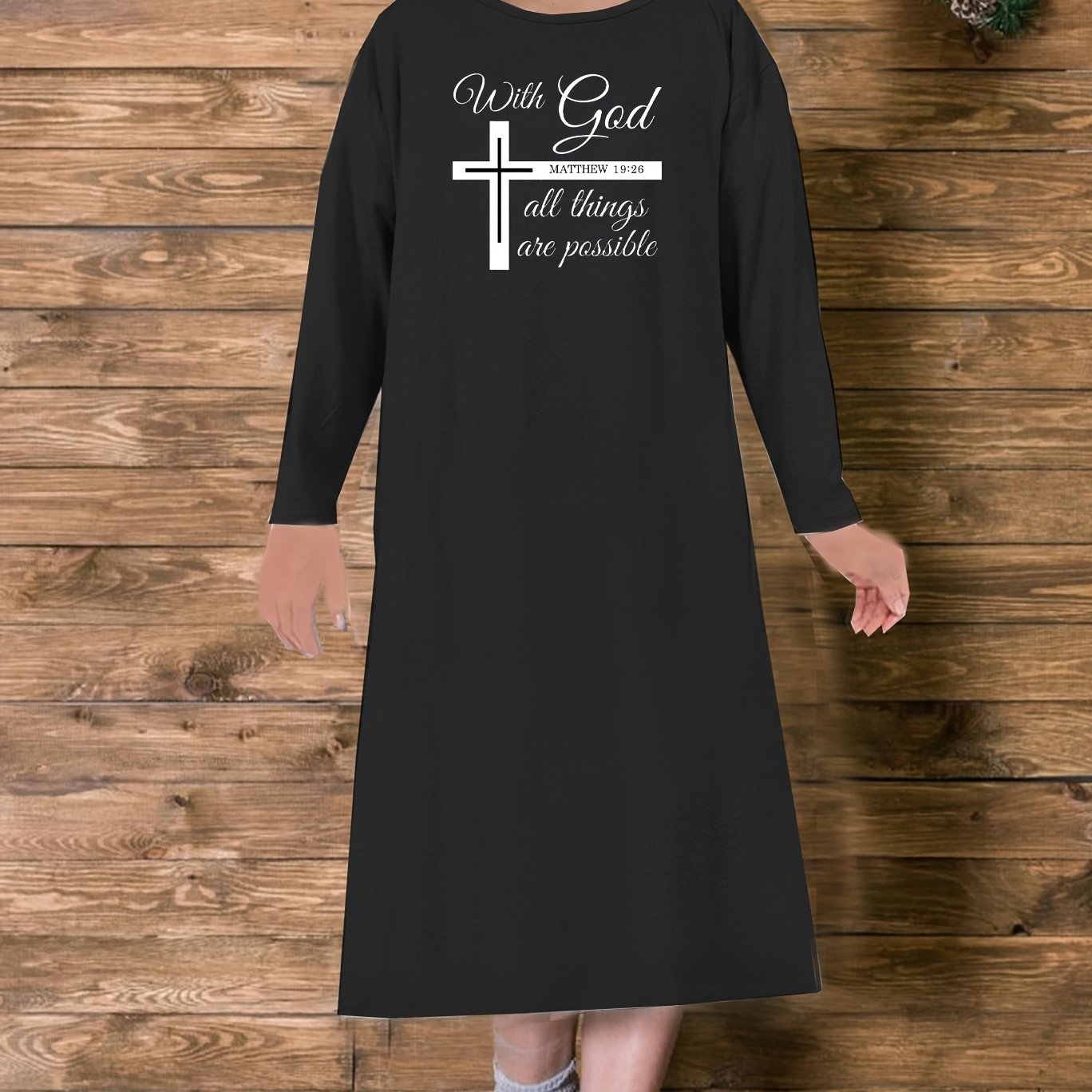 With God All Things Are Possible Plus Size Women's Christian Pajamas claimedbygoddesigns