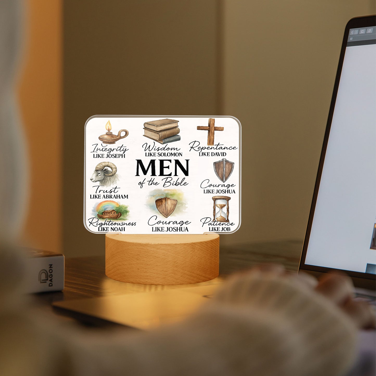 Men Of The Bible Christian Acrylic Plaque with Stand - Rectangle - ClaimedbyGodDesigns