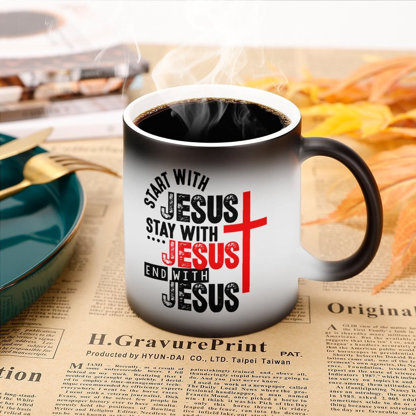 Start With Jesus Stay With Jesus End With Jesus Christian Color Changing Mug (Dual-sided )