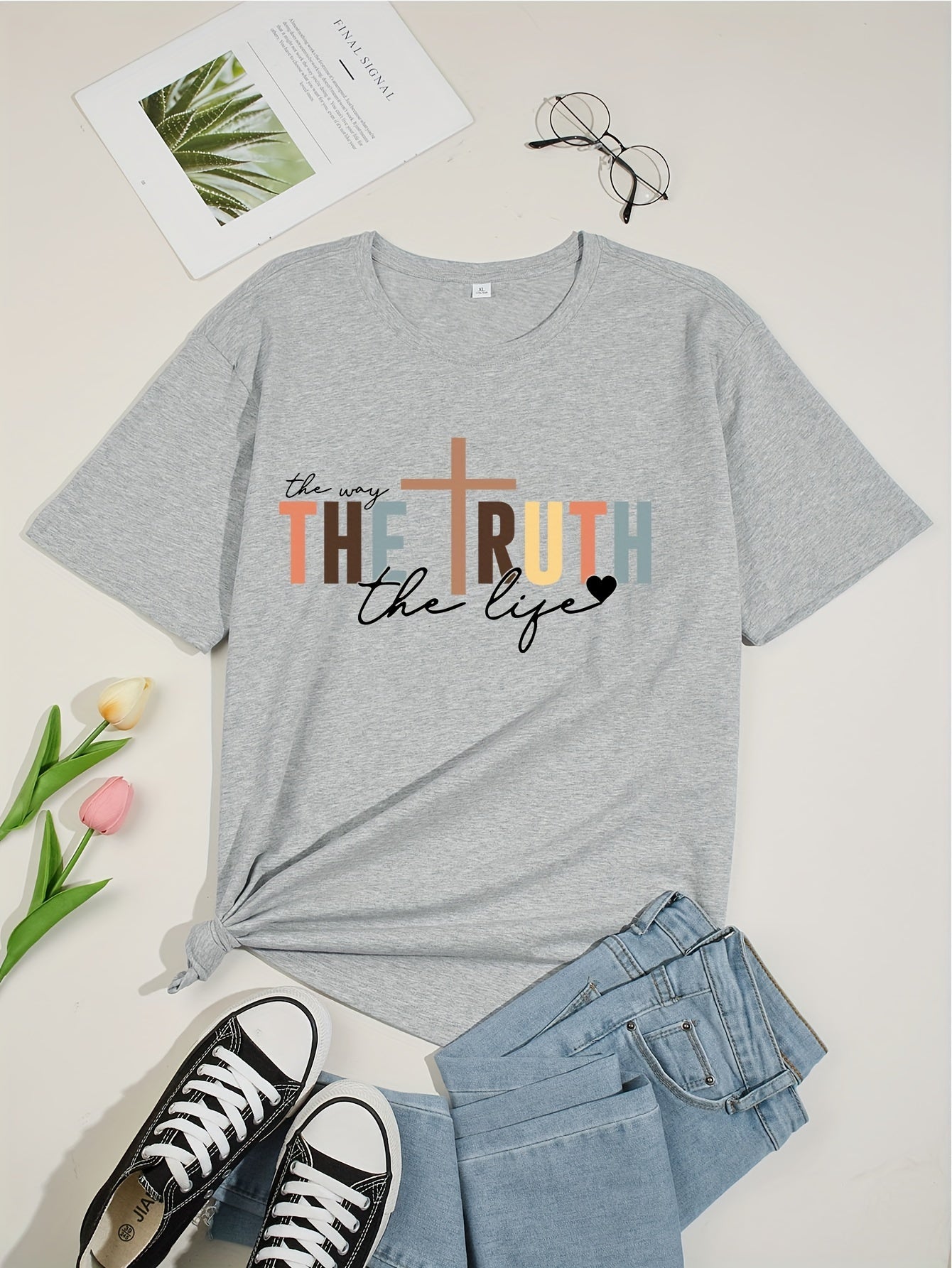 The Way The Truth The Life Plus Size Women's Christian T-shirt claimedbygoddesigns