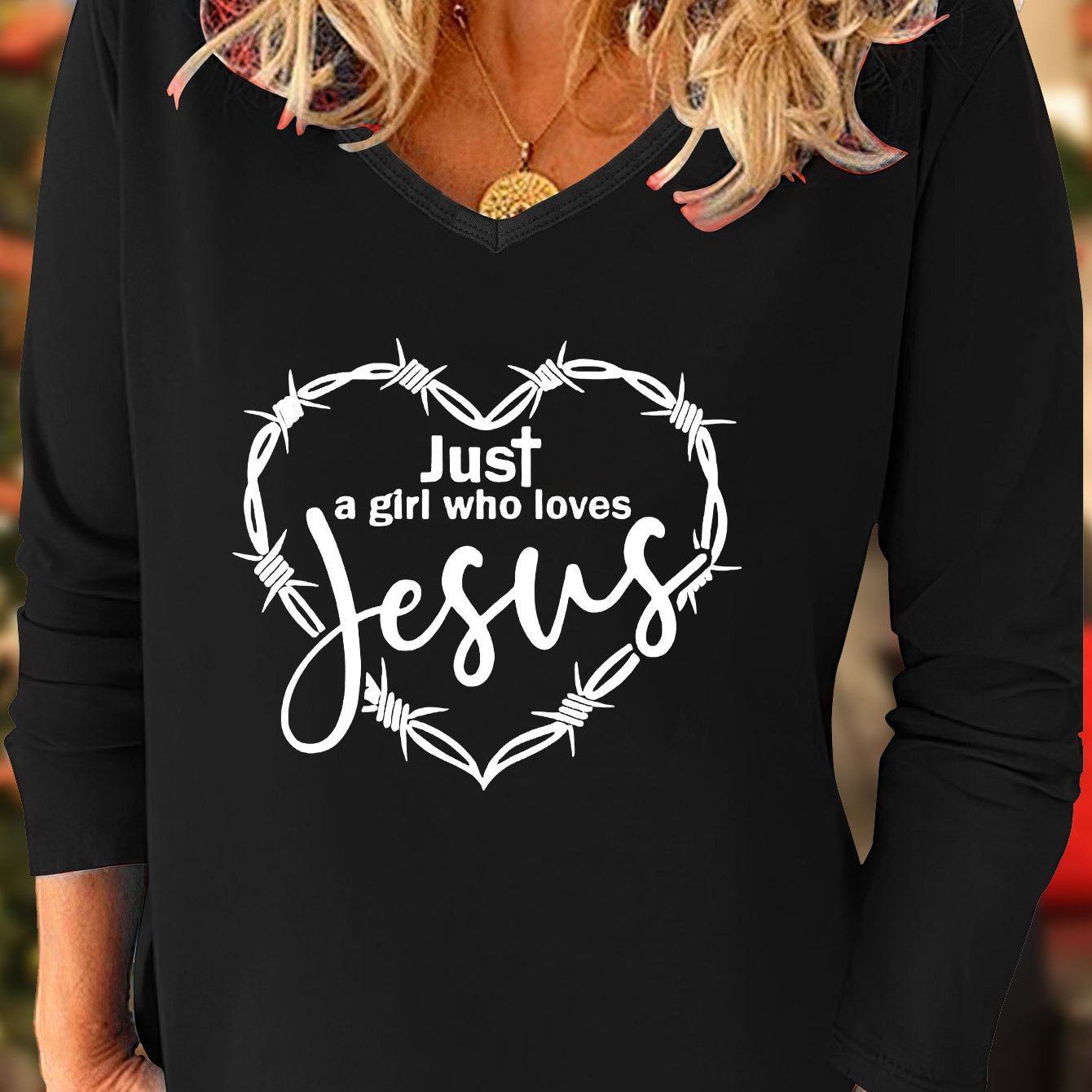 Jesus A Girl Who Loves Jesus (3) Women's Christian Pullover Sweatshirt claimedbygoddesigns