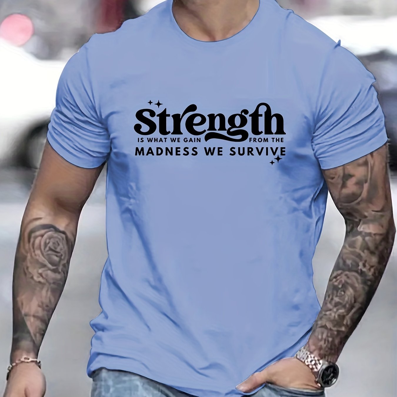 Strength Is What We Gain From The Madness We Survive Men's Christian T-shirt claimedbygoddesigns