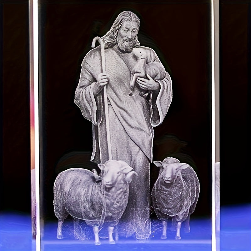 Jesus Shepherd Crystal Ornament Christian Gift Idea claimedbygoddesigns