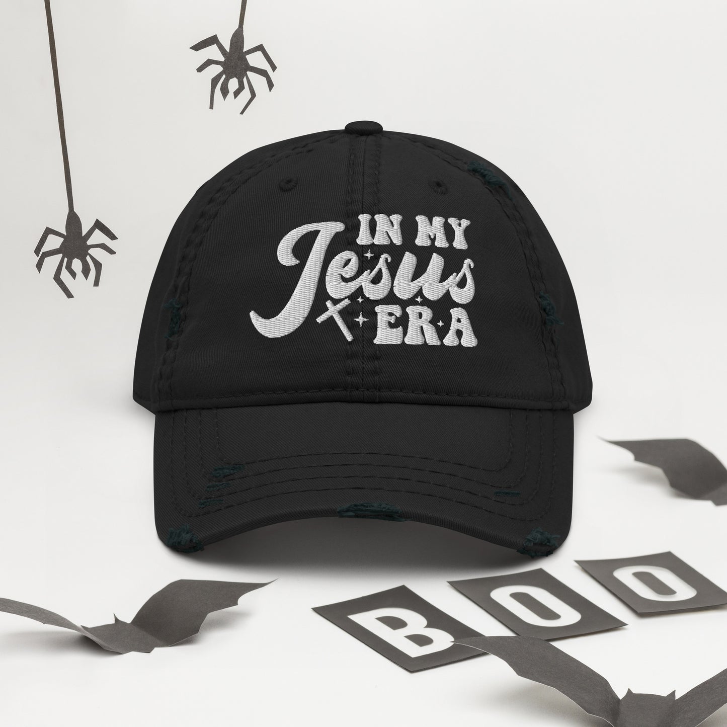 In My Jesus Era Adult Christian Distressed Dad Hat