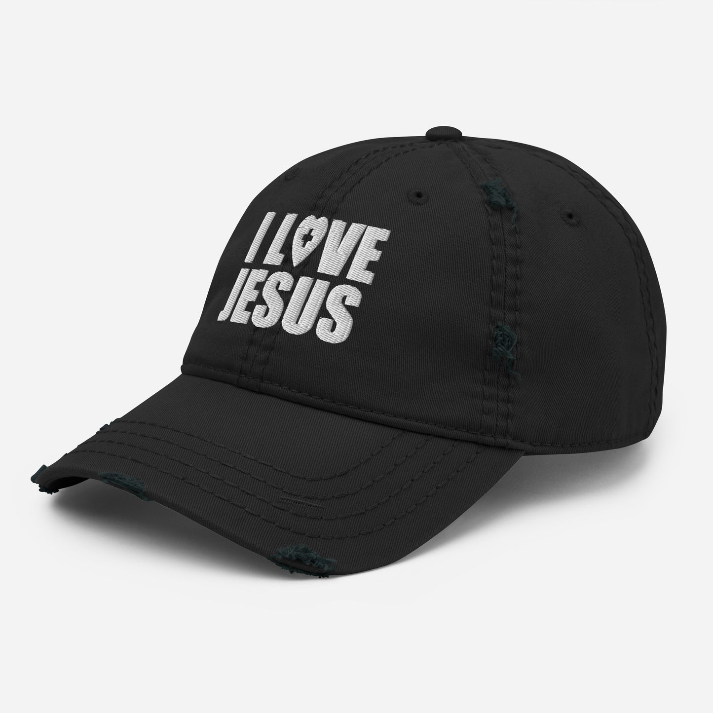 I Love Jesus Adult Christian Distressed Dad Hat