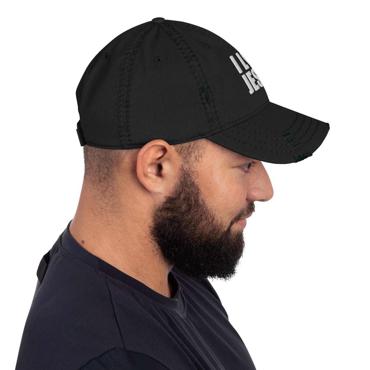 I Love Jesus Adult Christian Distressed Dad Hat