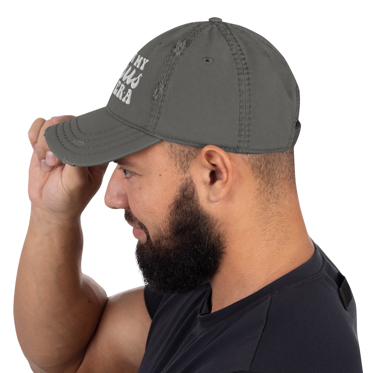 In My Jesus Era Adult Christian Distressed Dad Hat