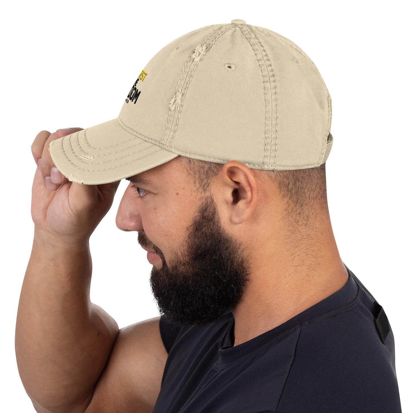 Seek First The Kingdom Adult Christian Distressed Dad Hat