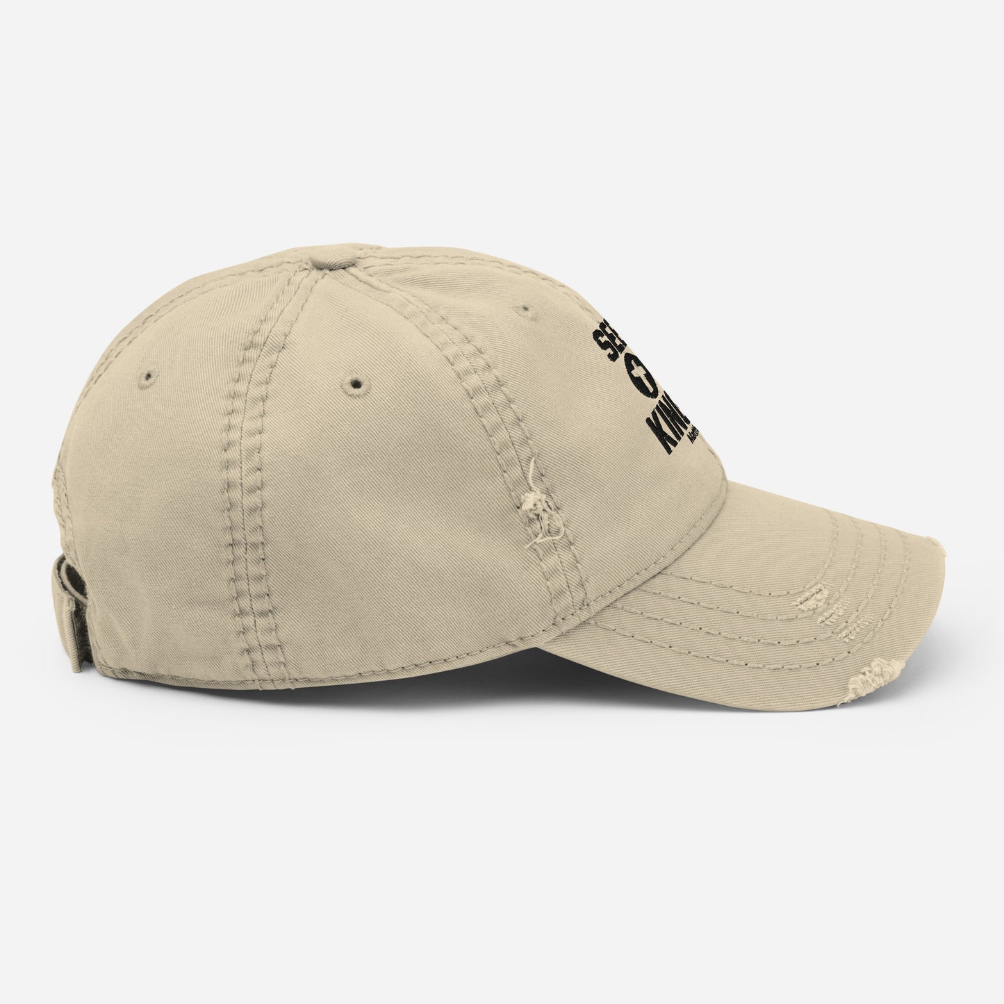 Seek First The Kingdom Adult Christian Distressed Dad Hat