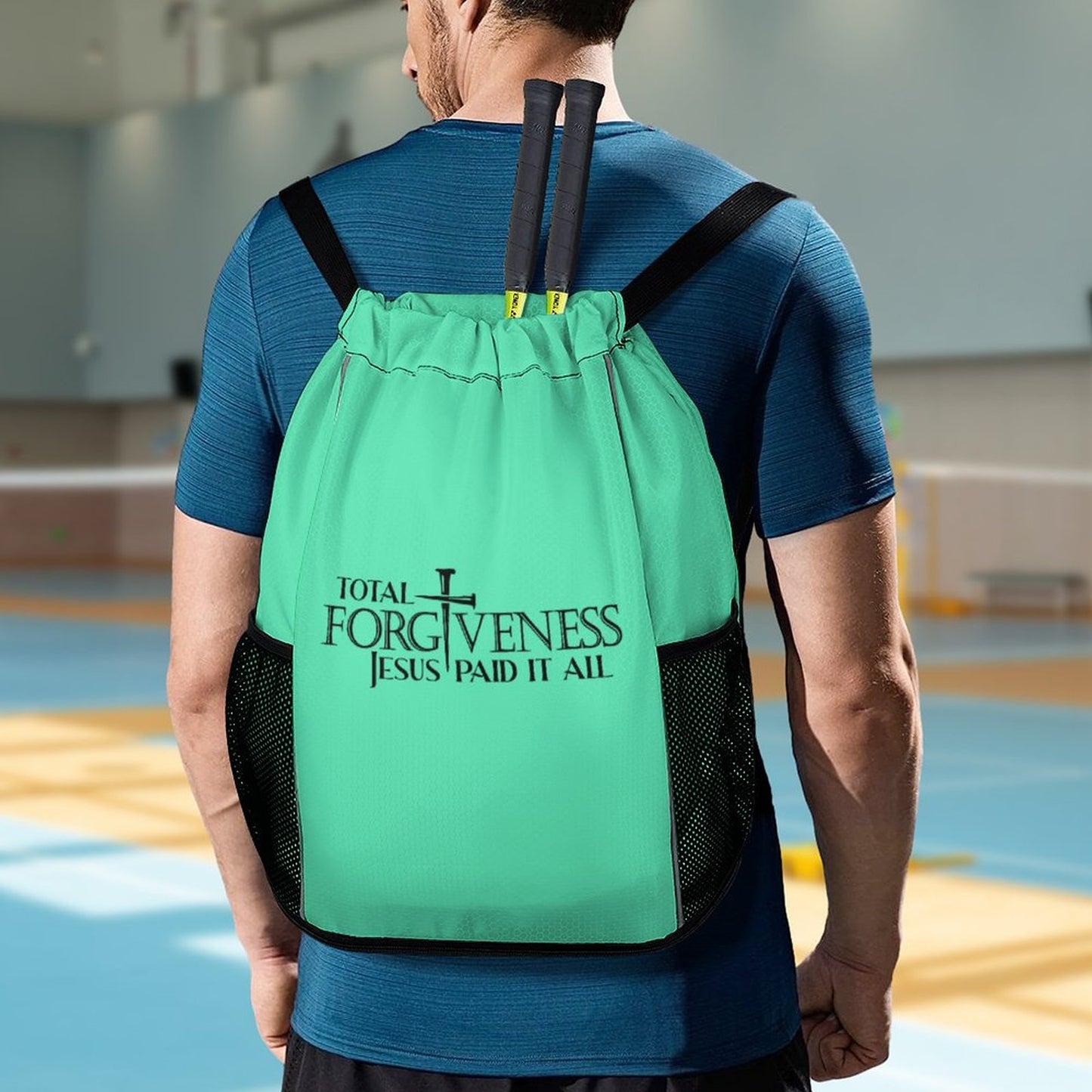 Total Forgiveness Jesus Paid It All Christian Waffle Cloth Drawstring Bag SALE-Personal Design