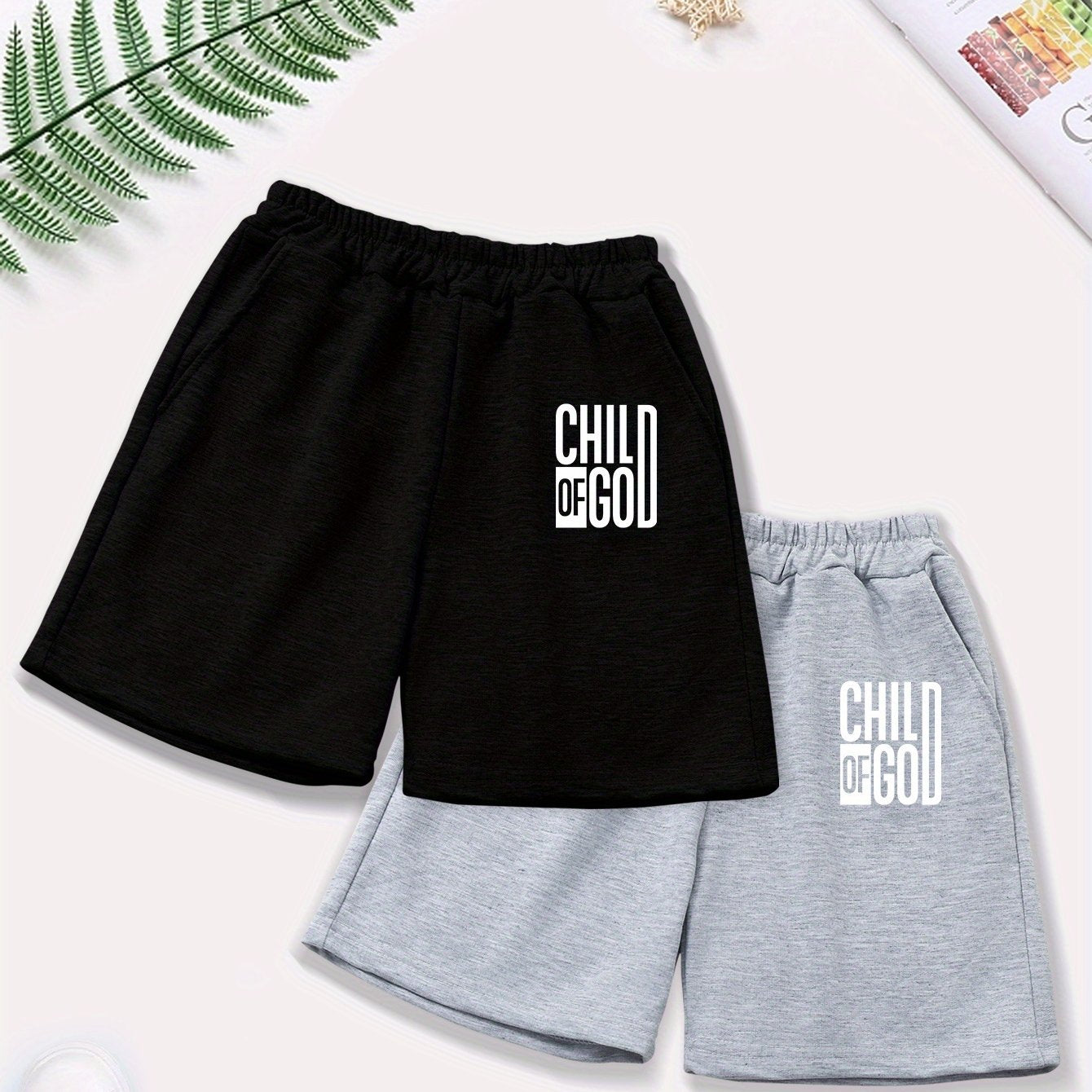 Child Of God 2pcs Youth Christian Shorts claimedbygoddesigns