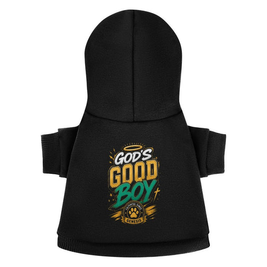 God's Good Boy Christian Pet Hooded Pullover Sweatshirt Dog/Cat Hoodie Warm, Soft & Breathable - ClaimedbyGodDesigns