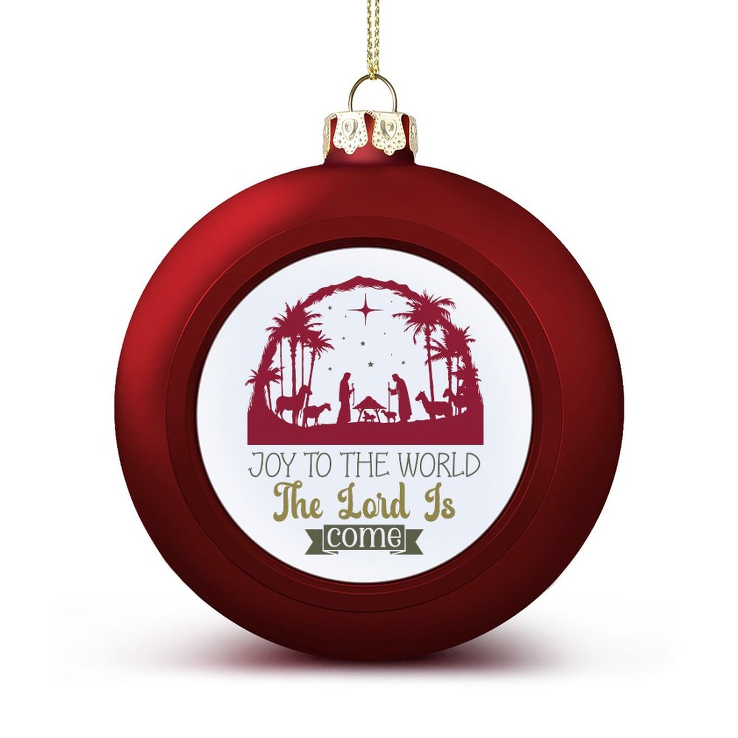 Joy To The World The Lord Is Come Christian Christmas Tree Hanging Ball