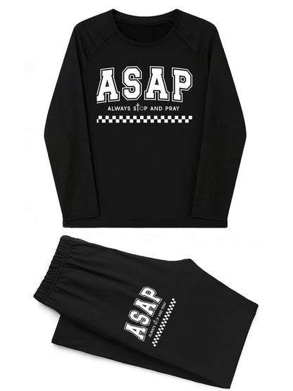 Always Stop And Pray Adult Unisex Christian Plaid Pajamas