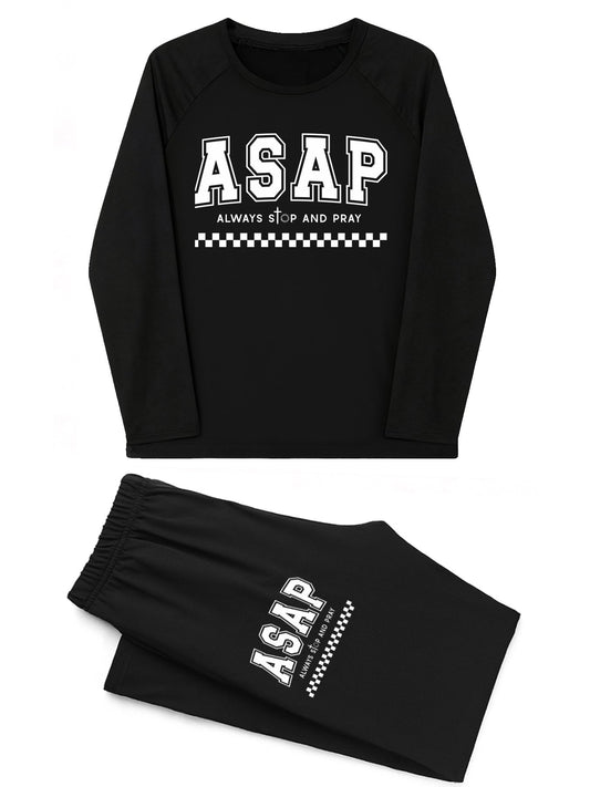 Always Stop And Pray Adult Unisex Christian Plaid Pajamas