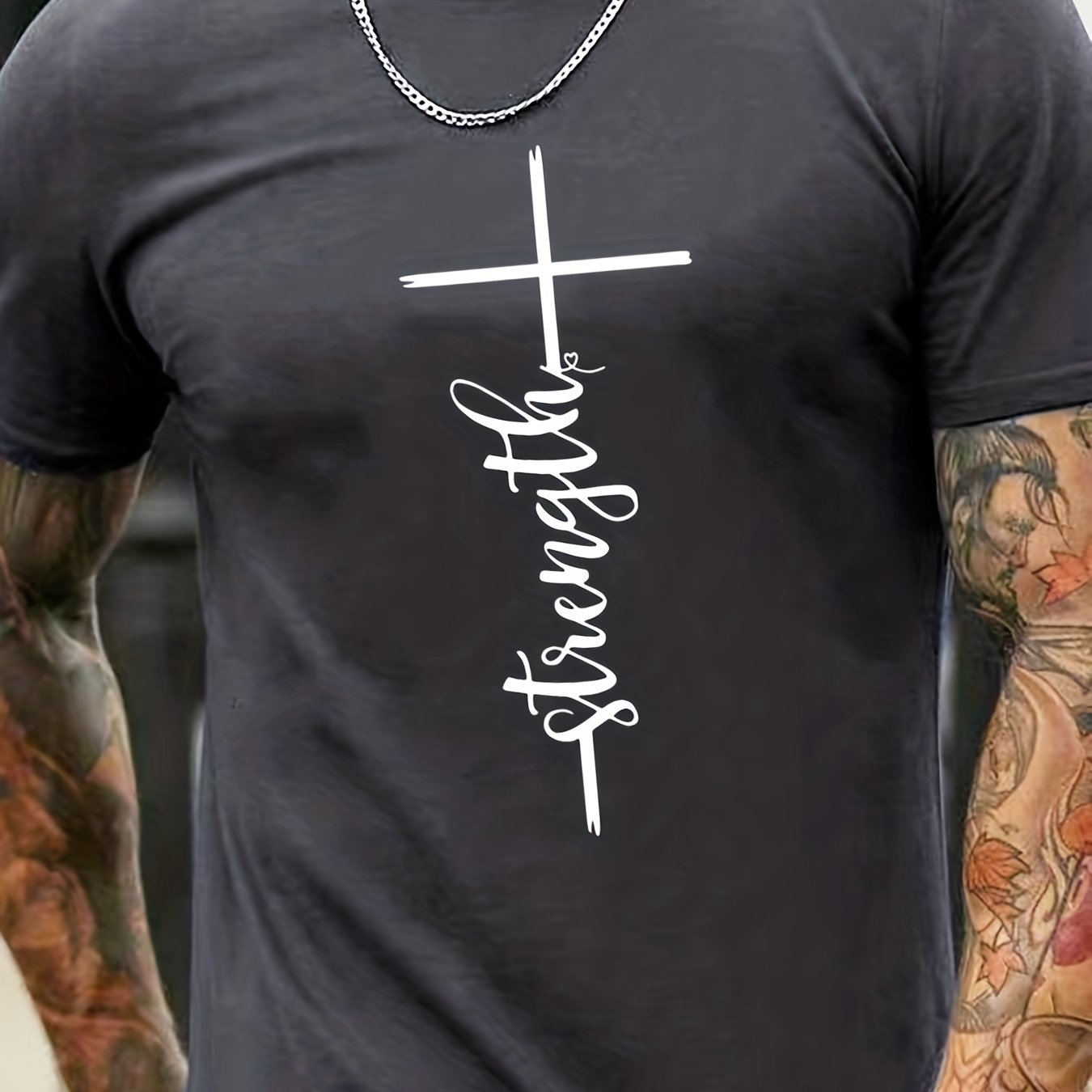 Strength Men's Christian T-Shirt claimedbygoddesigns