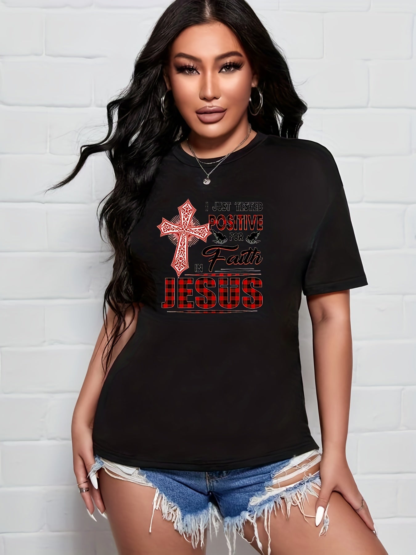 I Just Tested Positive For Faith In Jesus Women's Christian T-shirt claimedbygoddesigns