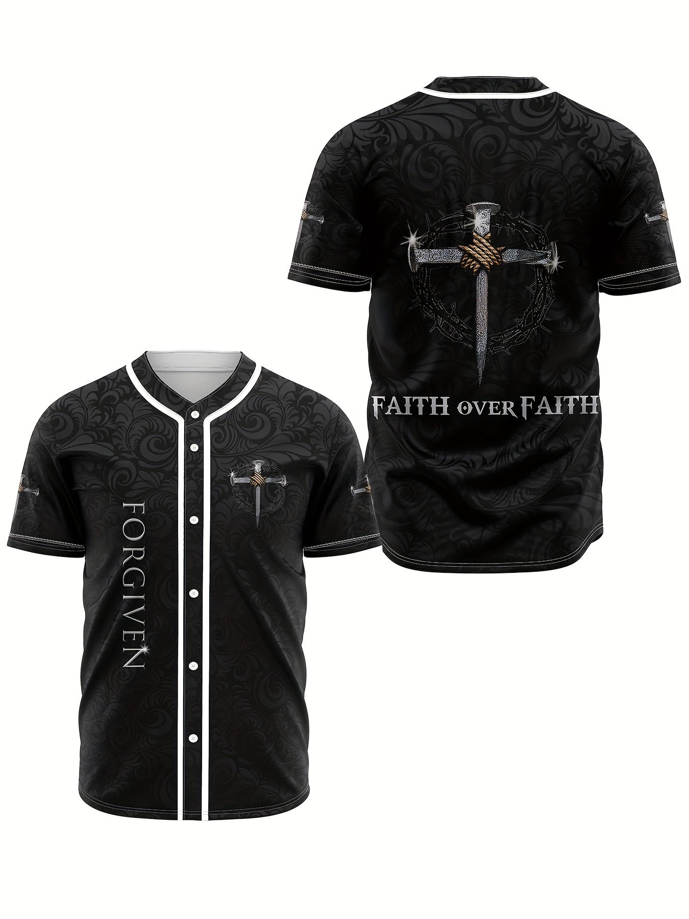 Forgiven Men's Christian Baseball Jersey claimedbygoddesigns