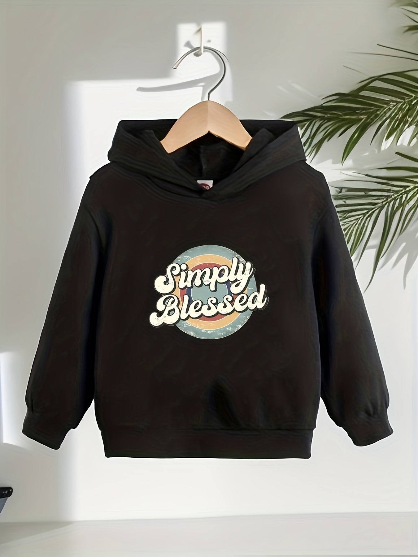 Simply Blessed Youth Christian Pullover Hooded Sweatshirt claimedbygoddesigns