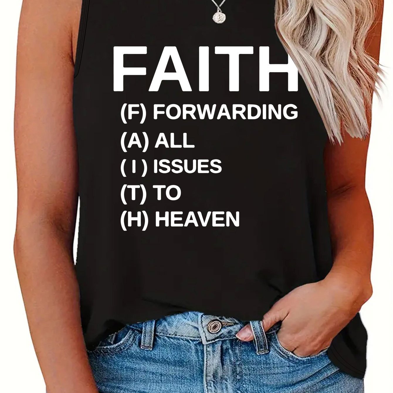 Faith: Forwarding All Issues To Heaven Plus Size Women's Christian Tank Top claimedbygoddesigns