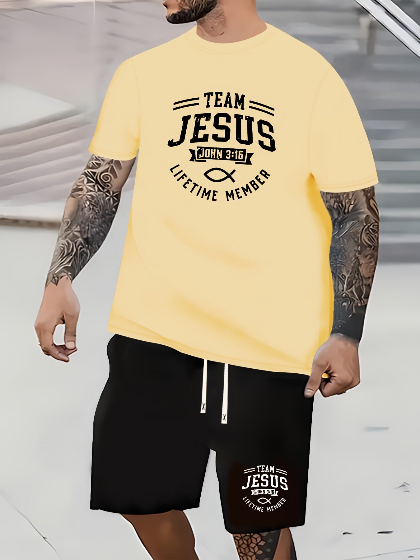 Team Jesus Lifetime Member Men's Christian Casual Outfit claimedbygoddesigns